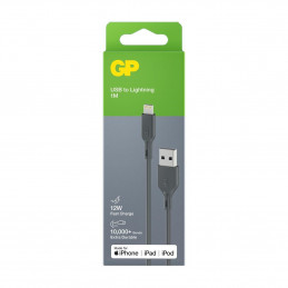 GP Batteries CL1N USB-kaapeli 1 m USB 2.0 Lightning USB A Harmaa