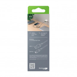 GP Batteries CL1N USB-kaapeli 1 m USB 2.0 Lightning USB A Harmaa