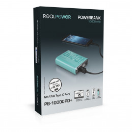 RealPower B-10000PD+ Nutopia 10000 mAh Sininen