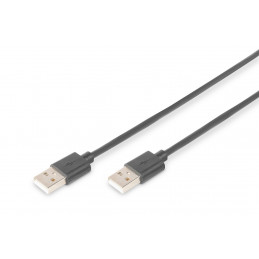 Digitus 1.0m USB 2.0 A A USB-kaapeli 1 m USB A Musta