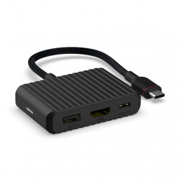 Unisynk 10383 keskitin USB Type-C 5000 Mbit s Musta