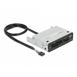 DeLOCK 91708 kortinlukija USB 2.0 Sisäinen Musta, Harmaa