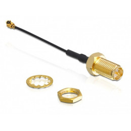 DeLOCK WLAN SMA Antenna Cable signaalikaapeli 0,05 m Musta