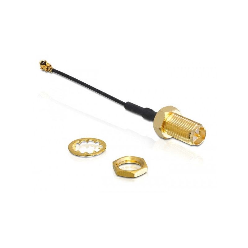 DeLOCK WLAN SMA Antenna Cable signaalikaapeli 0,05 m Musta