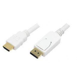 LogiLink 2m, HDMI-DP DisplayPort Valkoinen