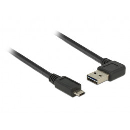 DeLOCK 0.5m, USB2.0-A USB2.0 Micro-B USB-kaapeli 0,5 m USB A Micro-USB B Musta