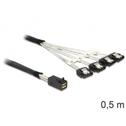 DeLOCK 83392 SAS (Serial Attached SCSI) -kaapeli 0,5 m Musta, Hopea