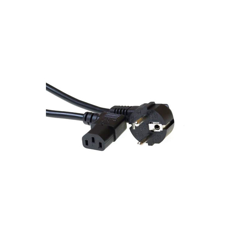 ACT 230V connection cable schuko male (angled) - C13 (angled) 2 m Musta